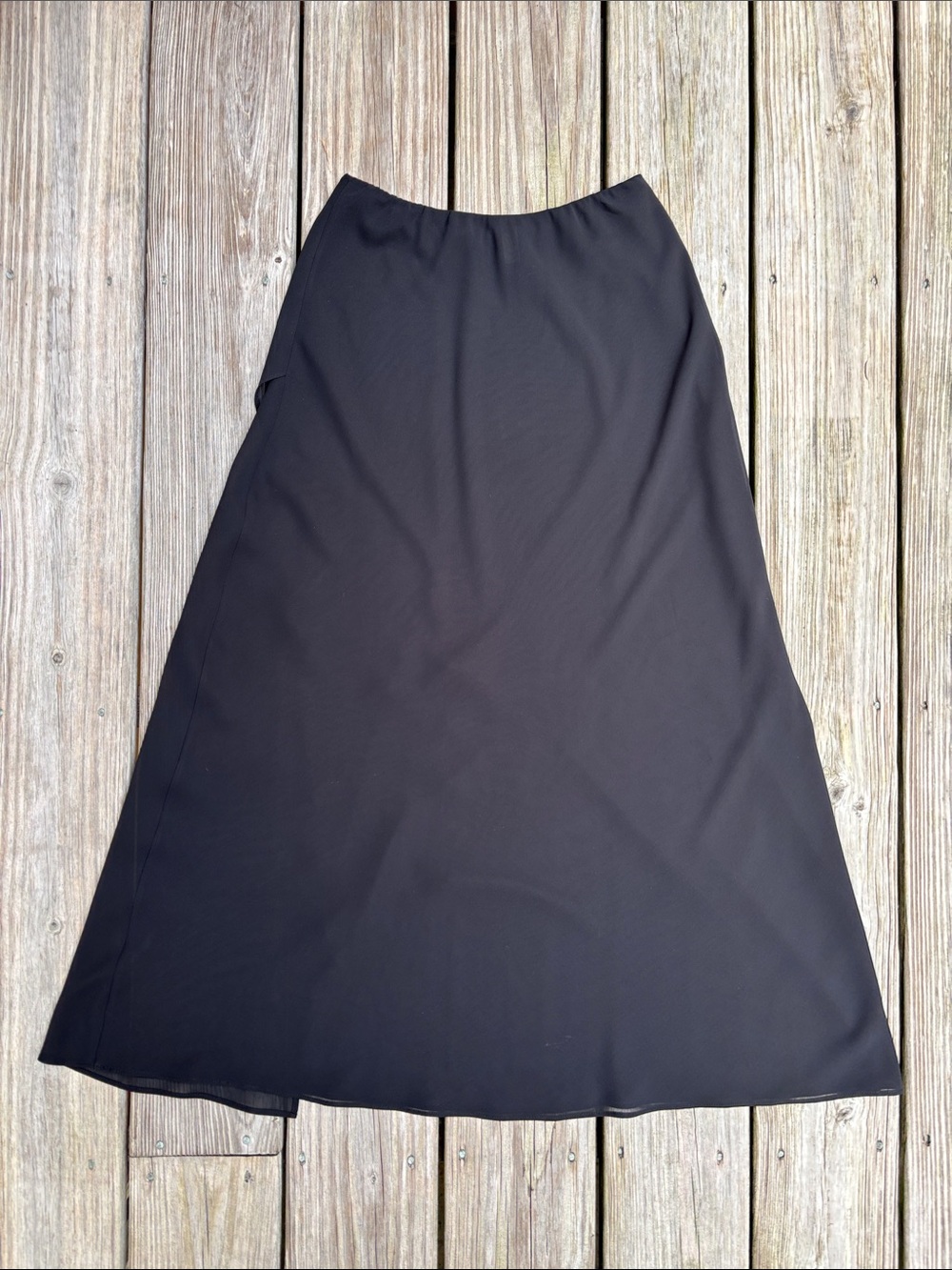 LA PERLA | VTG Black 90s Minimalist Chic Elegant Slip A Line Maxi Skirt | Size 6